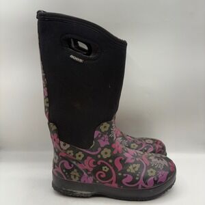 Bogs Womens Classic High Corsage Floral Boot Rubber Winter Snow Rain Tall Size 7